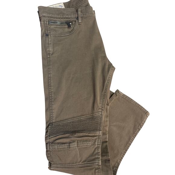 Polo Ralph‎ Lauren Men’s Stretch Olive Green Moto Jeans Size 32x30 - Picture 10 of 10